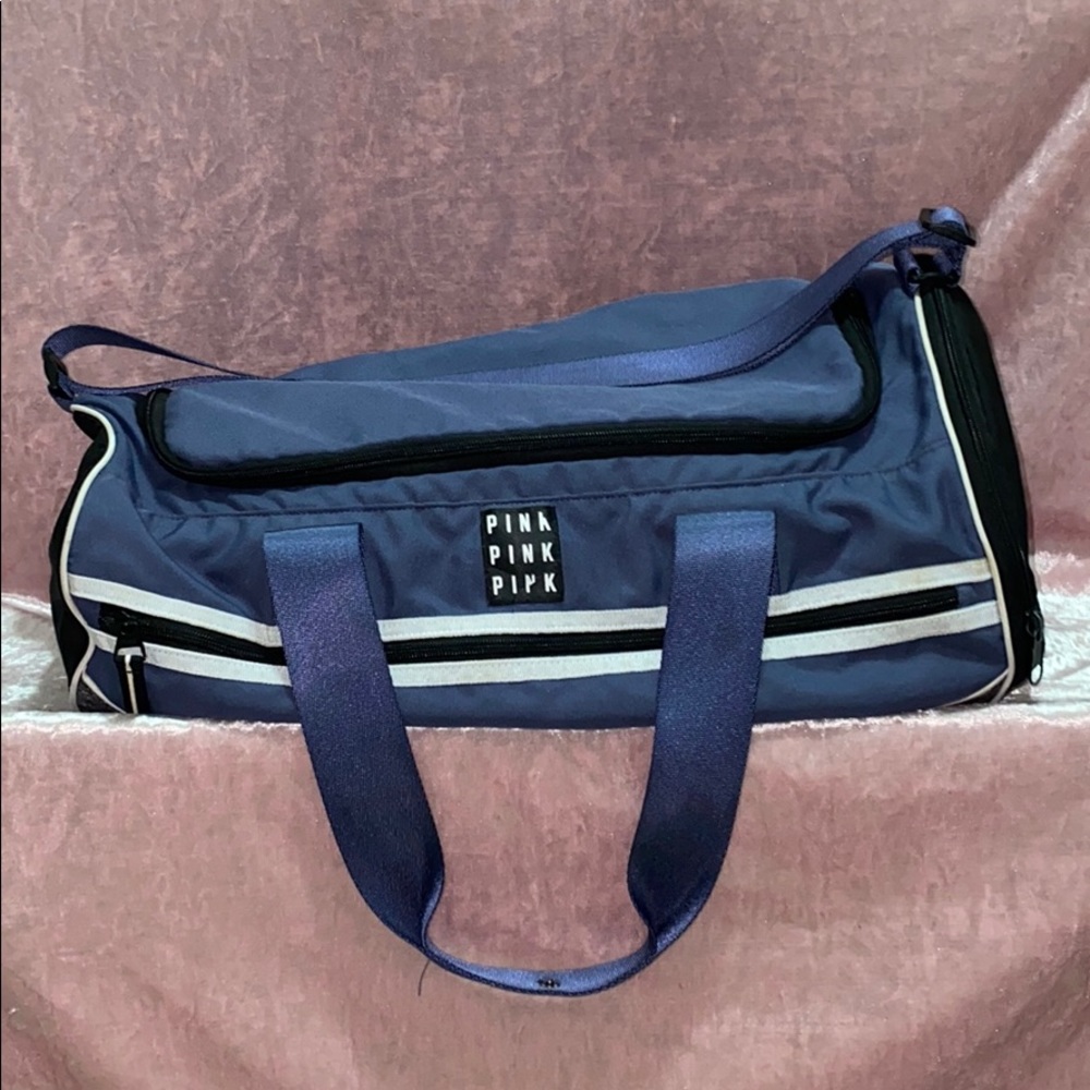 Pink duffel bag